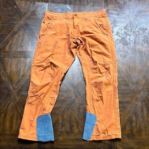 Men's Orange Pants with Blue Accents
